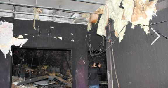 Interior da boate Kiss após incêndio que deixou mais de 235 pessoas mortas. Foto: Divulgação